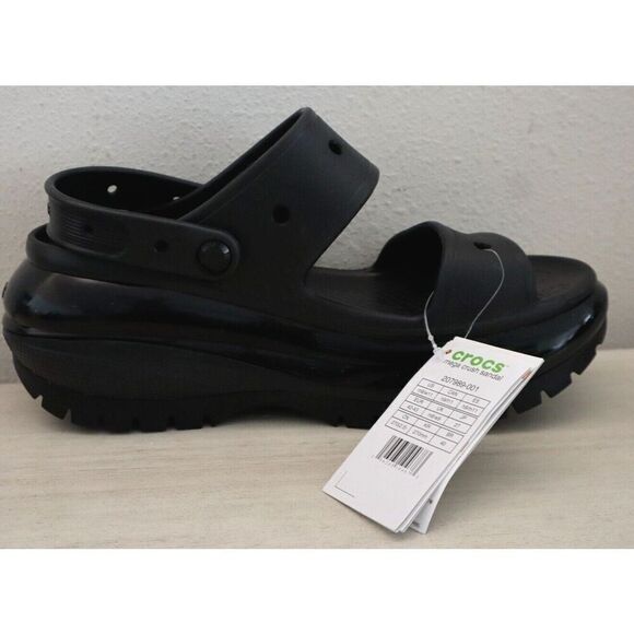 Crocs 207989-001 Unisex Women's Sz 11 Men's 9 Black Mega Crush Platform Sandals - Picture 5 of 11
